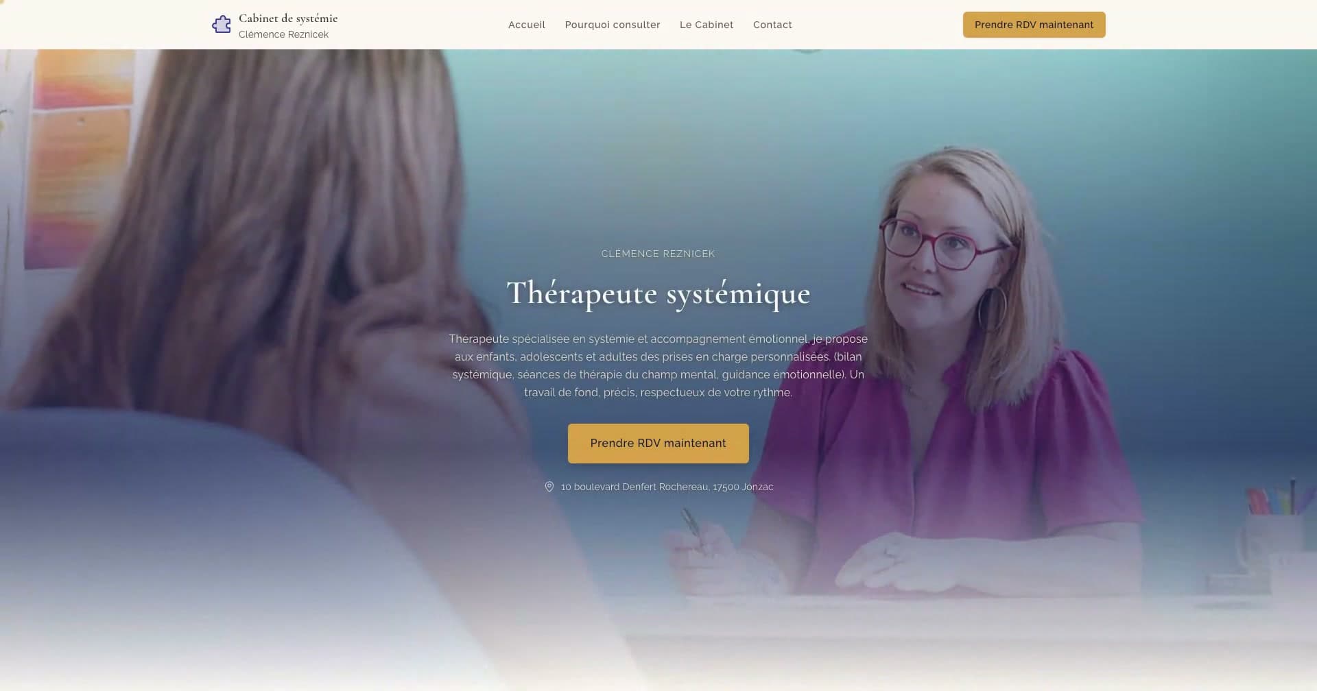 Site web de Clémence Reznicek, thérapeute systémique à Jonzac
