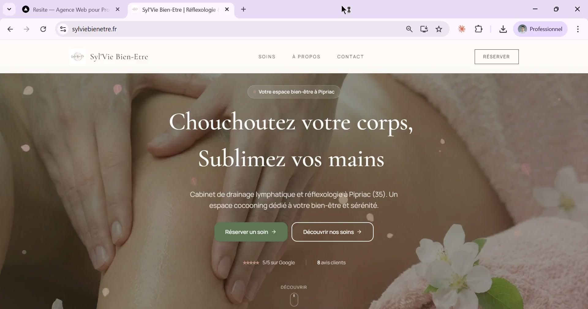 Site web de Syl’Vie Bien-Être, praticienne bien-être à Pipriac